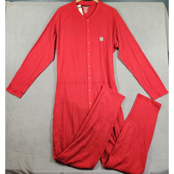 Carhartt Union Suit Red Thermal Long Johns Mens 3XL Drop Seat Base Layer - Picture 1 of 11